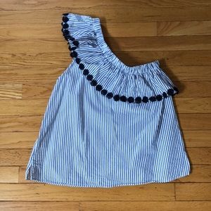 Loft one shoulder ruffle top